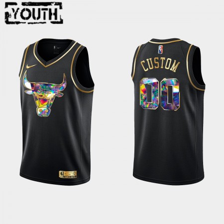 Maillot Basket Chicago Bulls Personnalisé Nike 2021-22 Noir Golden Edition 75th Anniversary Diamond Swingman - Enfant